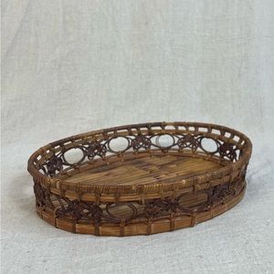 Vintage Bamboo Woven Tray